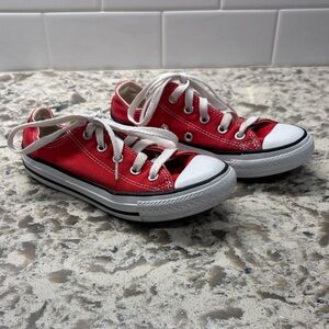 Converse Kids Red Canvas Sneakers